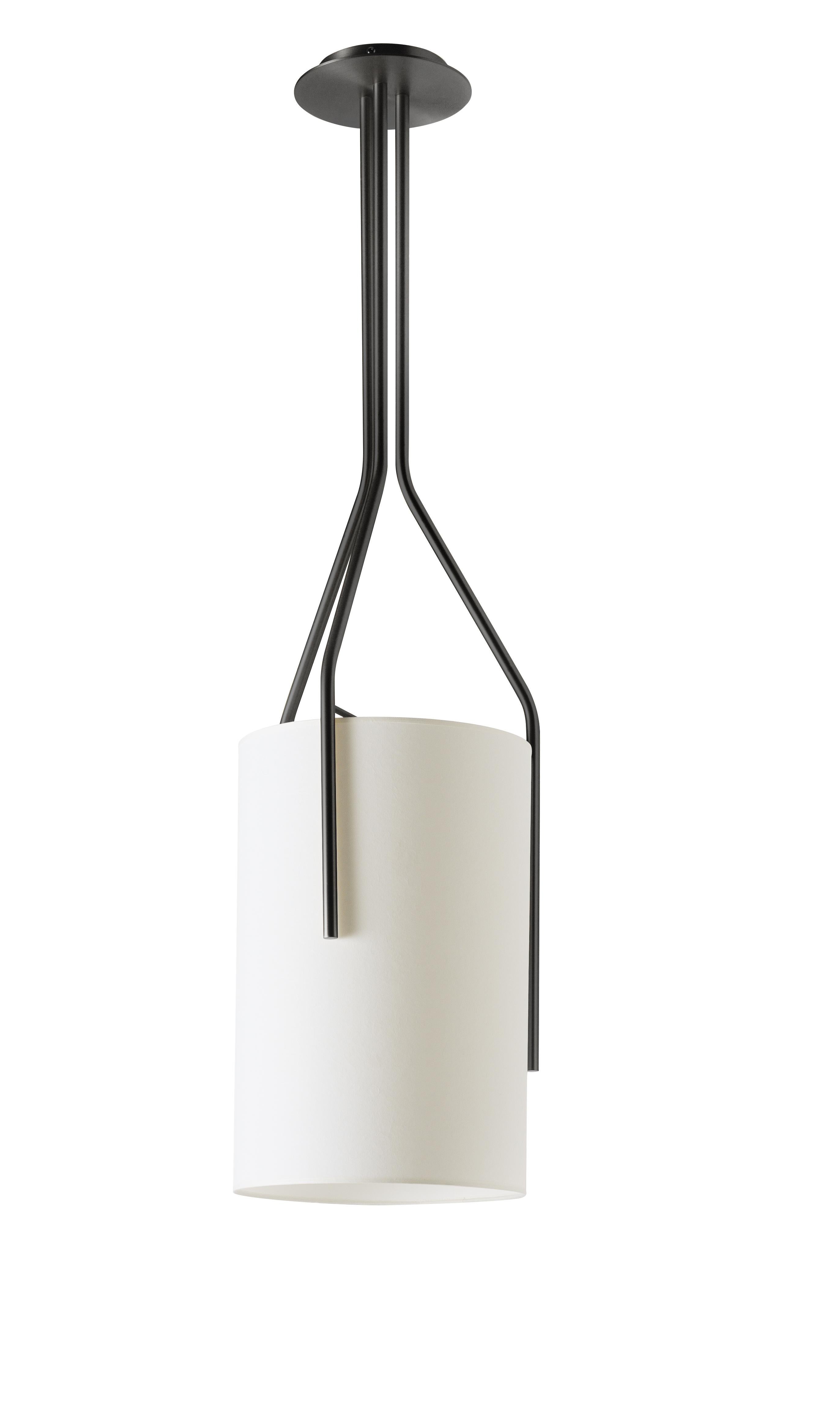 Arborescence XS satin graphite pendant by Hervé Langlais
Dimensions: D 33 X H 125 cm
Materials: solid brass, Lampshade Drop Paper® M1, black textile cable (2m).
Others finishes and dimensions are available. 
All our lamps can be wired according