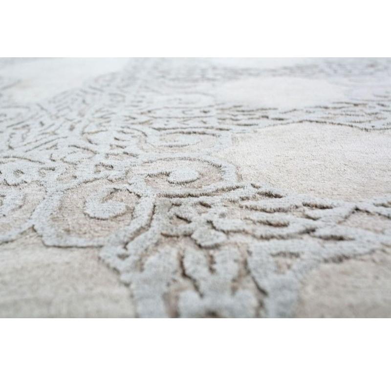 Indian Arborium Cashew & Flax 240x300 cm Handknotted Rug For Sale