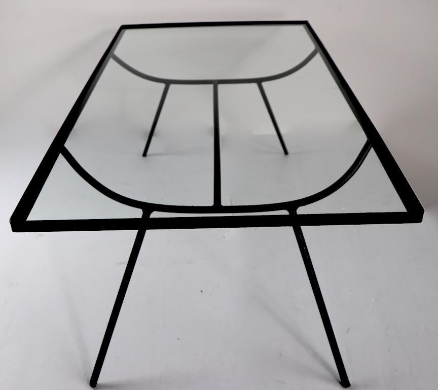 Arbuck Nelson Wrought Iron Glass Top Coffee Table 3