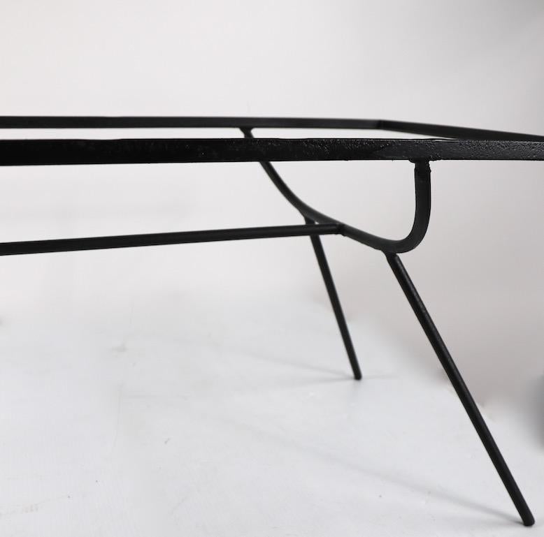 American Arbuck Nelson Wrought Iron Glass Top Coffee Table