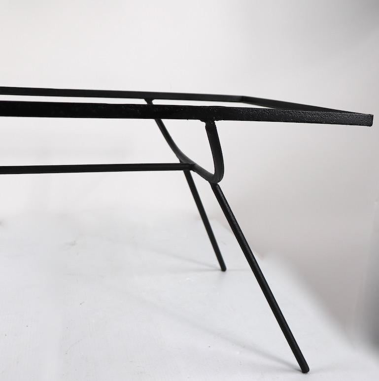 Arbuck Nelson Wrought Iron Glass Top Coffee Table In Good Condition In New York, NY