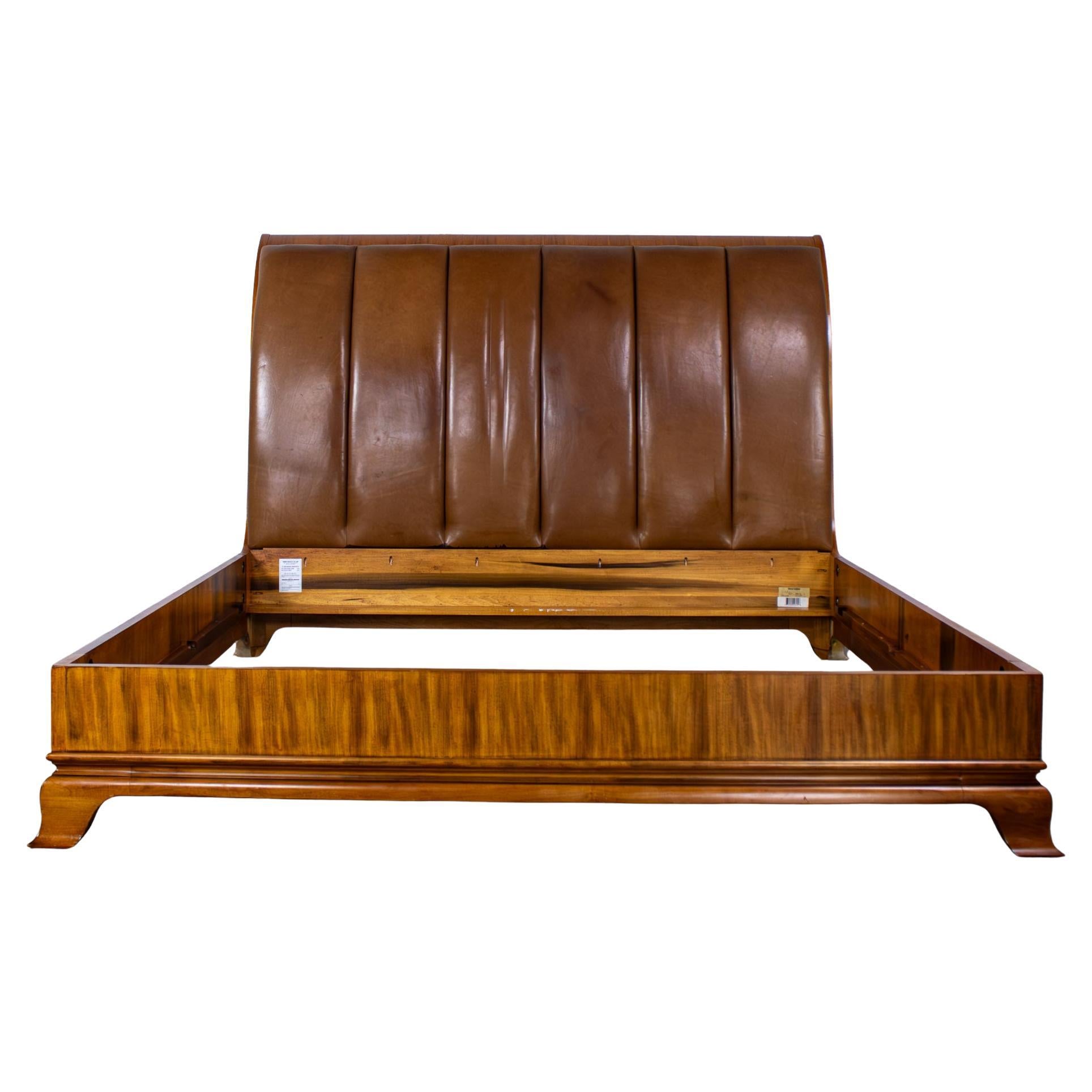 Arbus King Sleigh Bed w/Leather Upholstered Headboard 6000 Series by Henredon