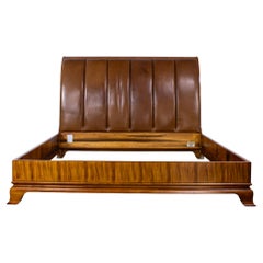 Arbus King Sleigh Bed w/Leather Upholstered Headboard 6000 Series by Henredon