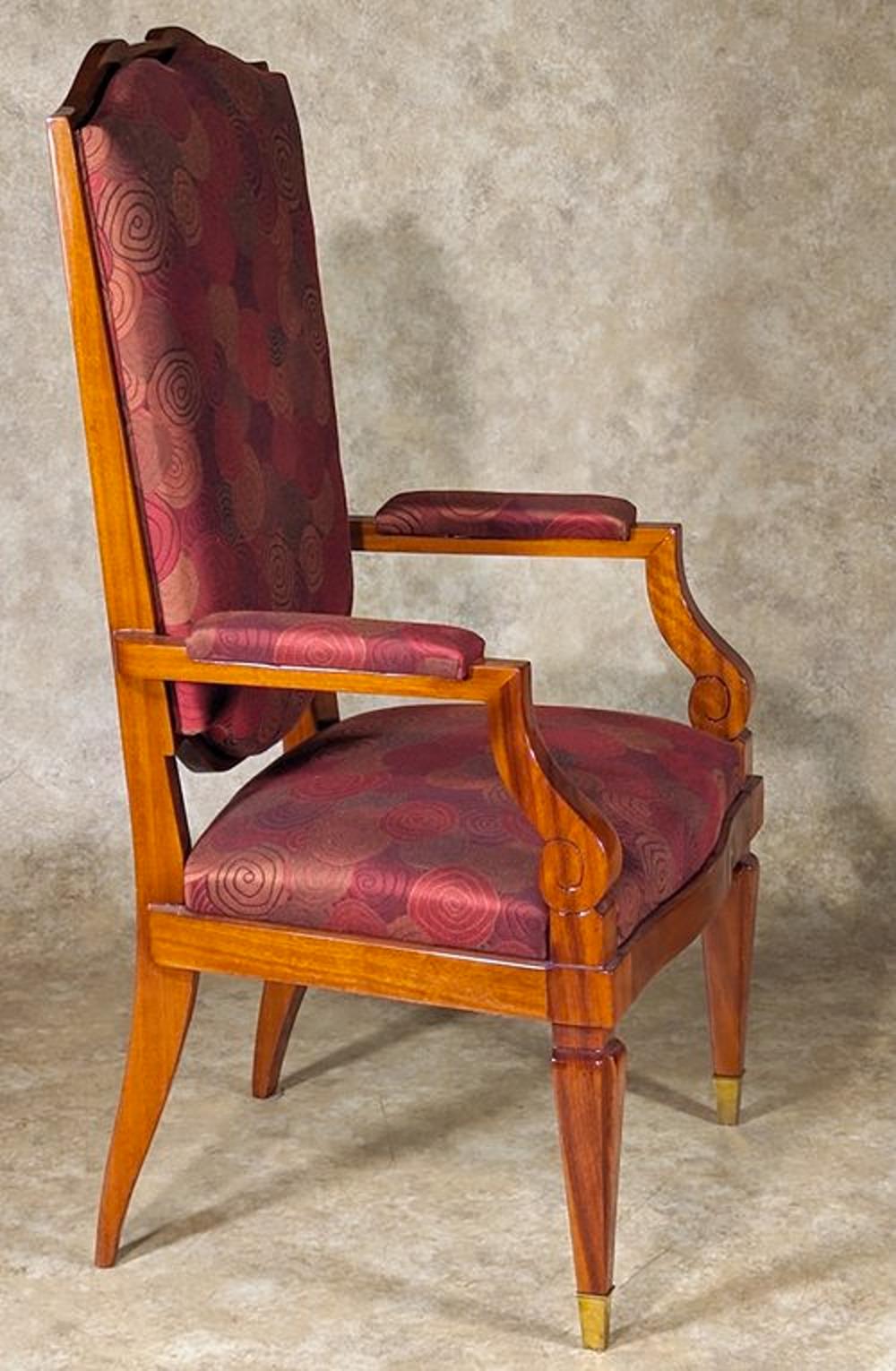 Art déco Fauteuil simple à dossier haut de style Arbus en vente