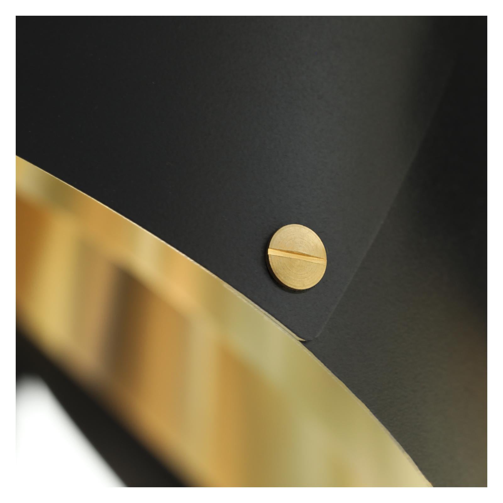 ARC 3 Pendant in Black and Brushed Brass, Made in Britain For Sale 1