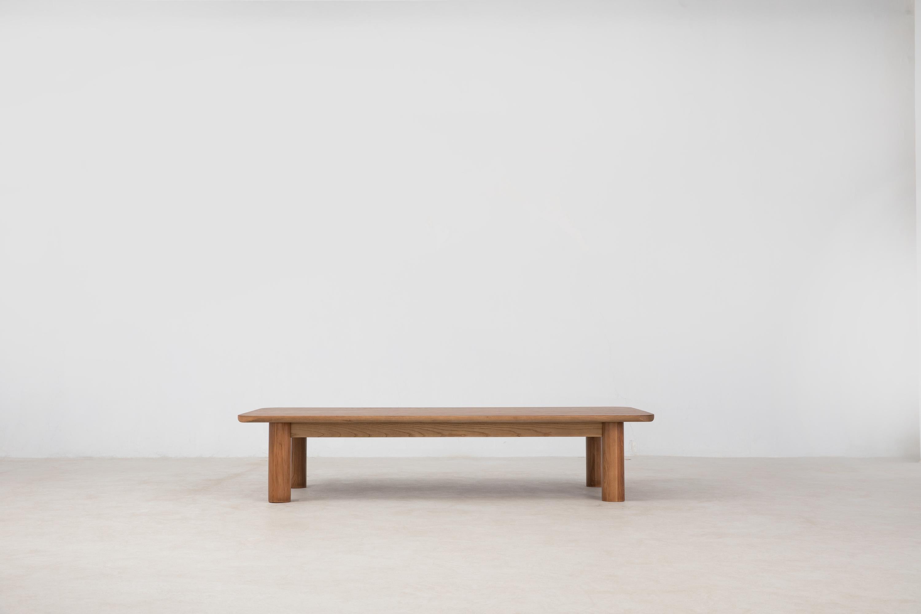 The Arc Coffee Table features the wide cylindrical legs characteristic of the Arc series. All solid FSC® Certified American White Ash and traditional joinery. Please note that we make each piece by hand, and every tree is different, so you’ll see