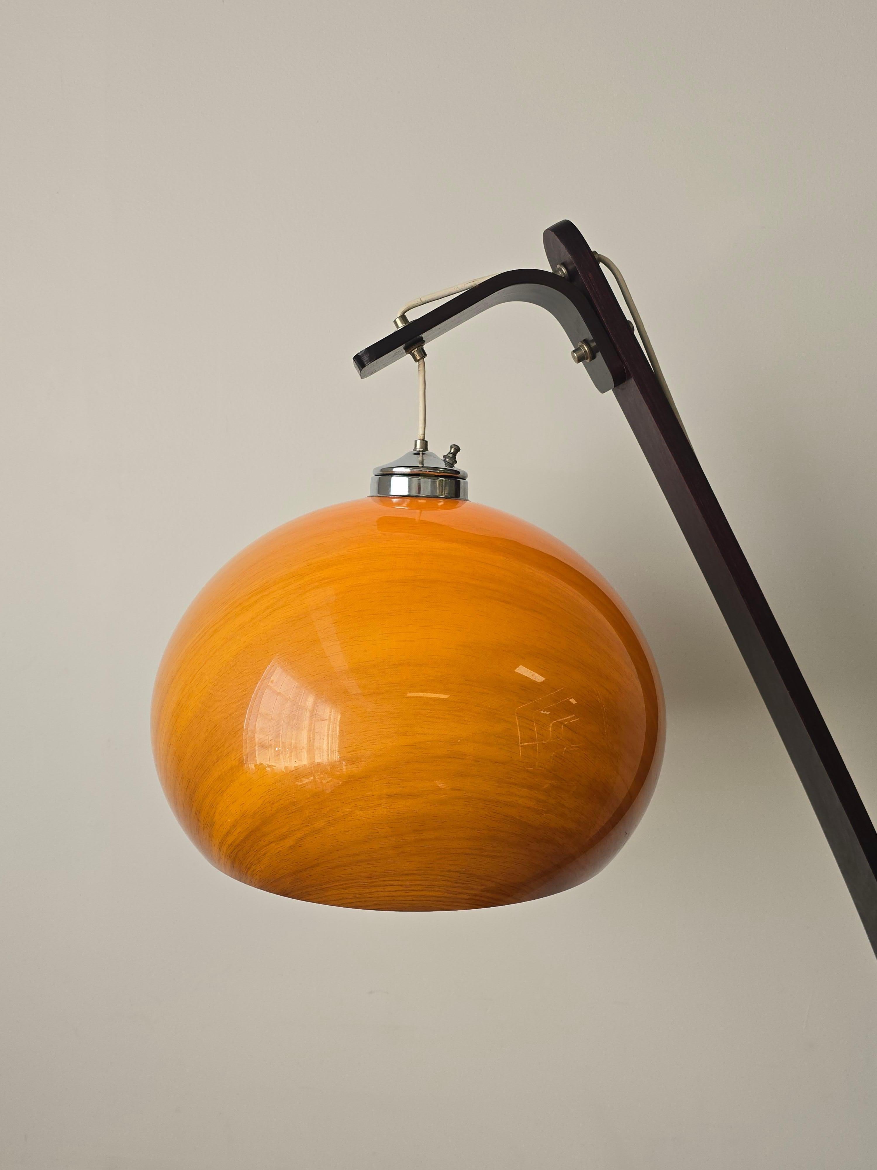 Unknown Arc Acrylic and Wood Floor Lamp