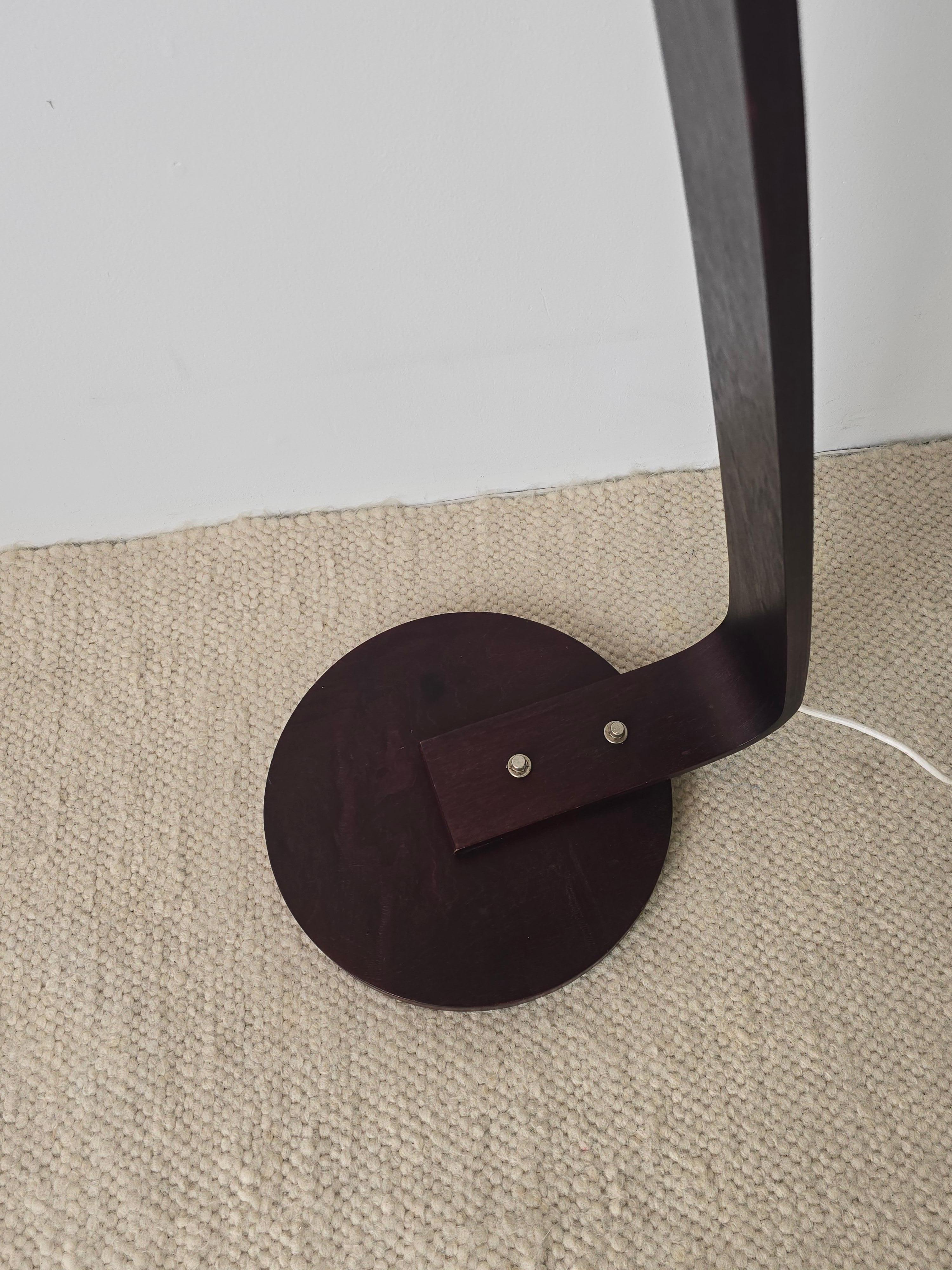 Arc Acrylic and Wood Floor Lamp In Good Condition In Toronto, ON