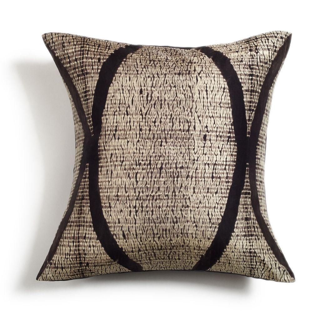 Custom design by Studio Variously, Arc Black pillow is handmade by master artisans in India. A sustainable design brand based out of Michigan, Studio Variously exclusively collaborates with artisan communities to restore and revive ancient
