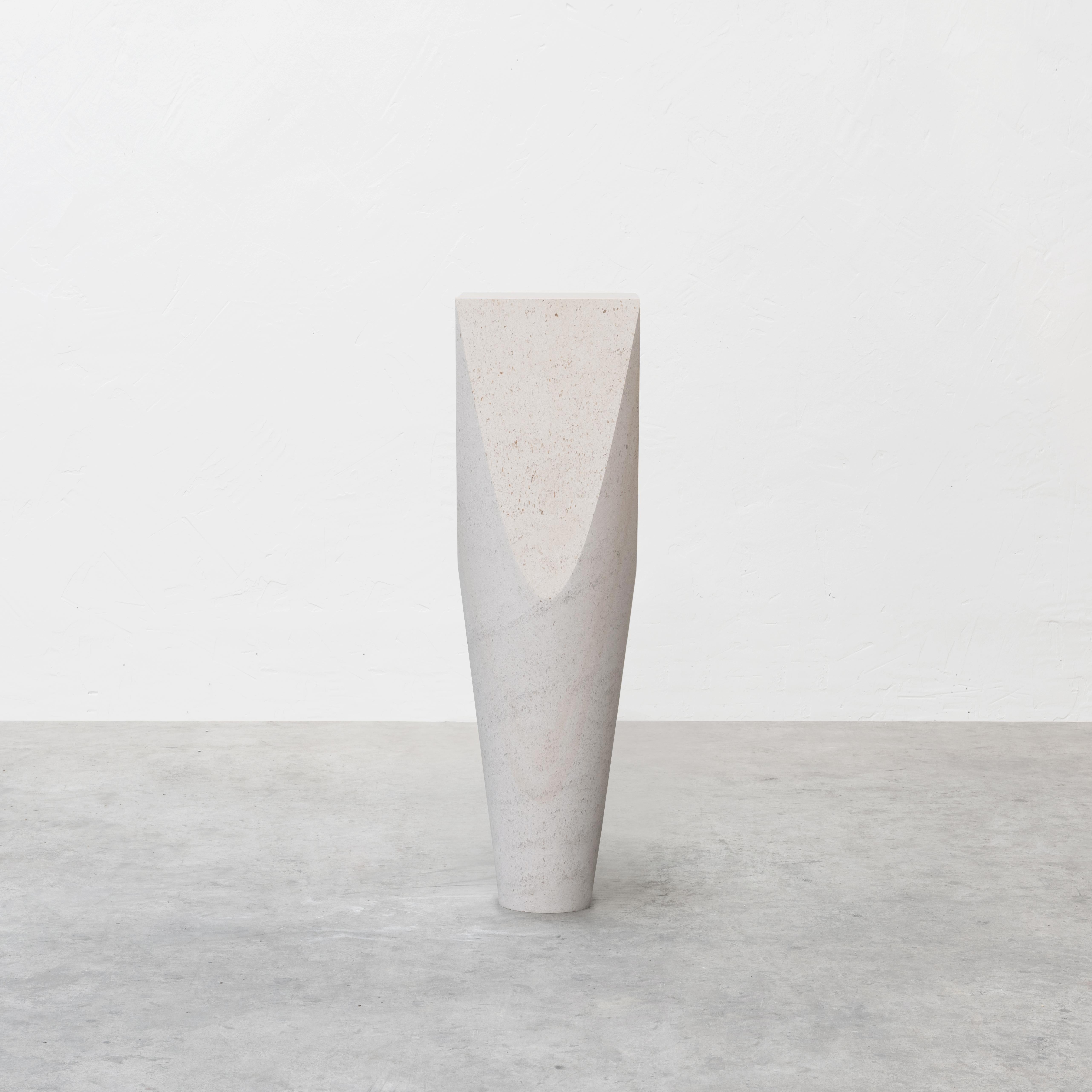 Organic Modern Arch Buffon Marble Column Pedestal by Frédéric Saulou