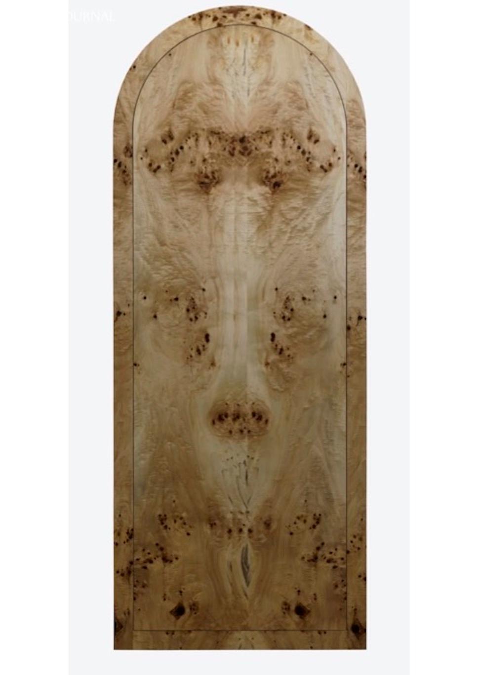 Organico moderno Specchio Arc Burl Wood in vendita