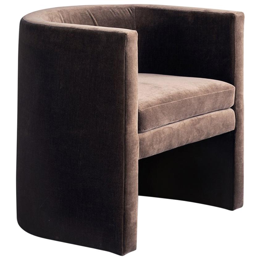 Arc Chair in Twine Velvet with Hardwood Frame by TRNK For Sale