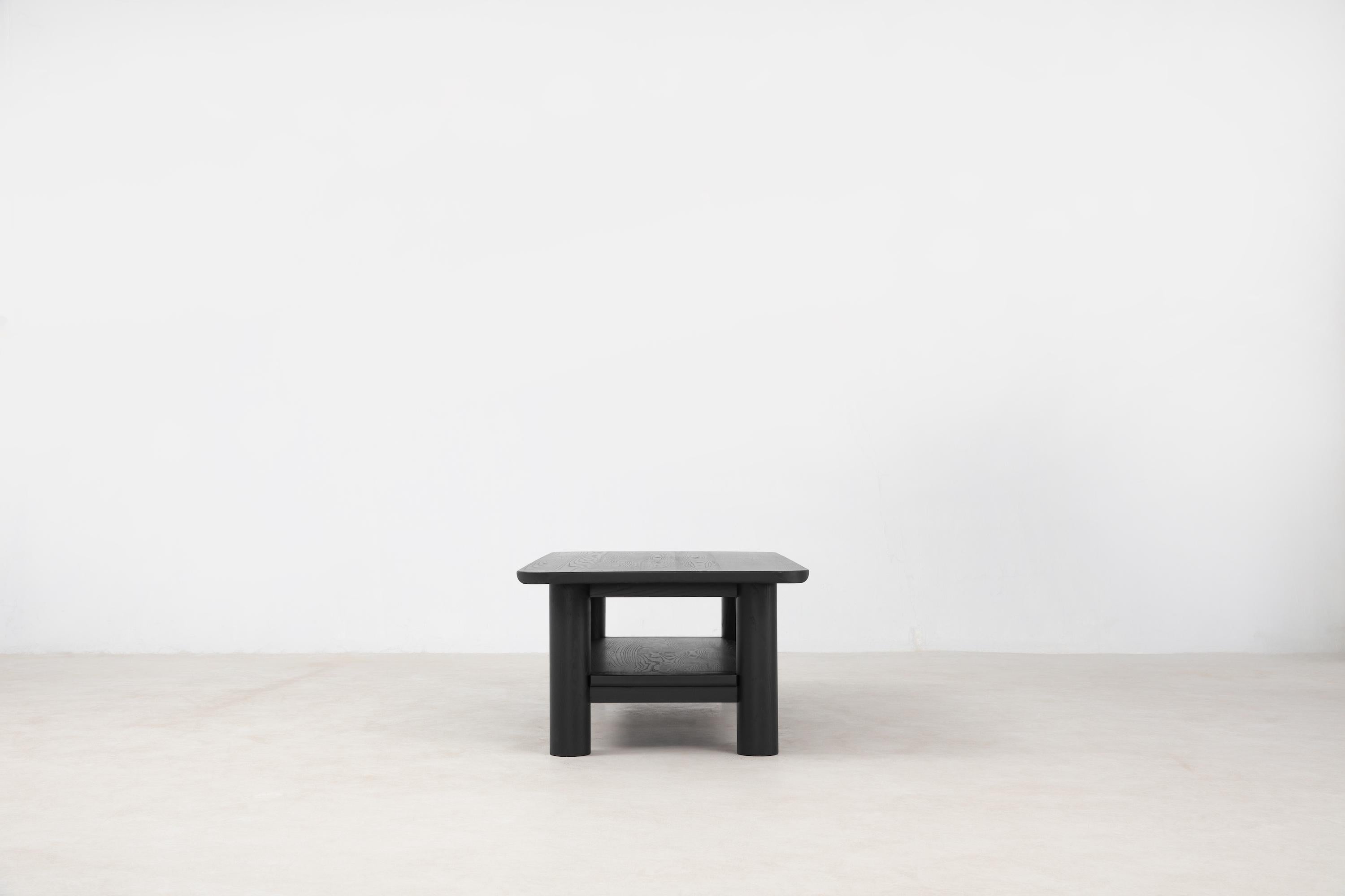 Minimalist Arc Coffee Table with Shelf (48