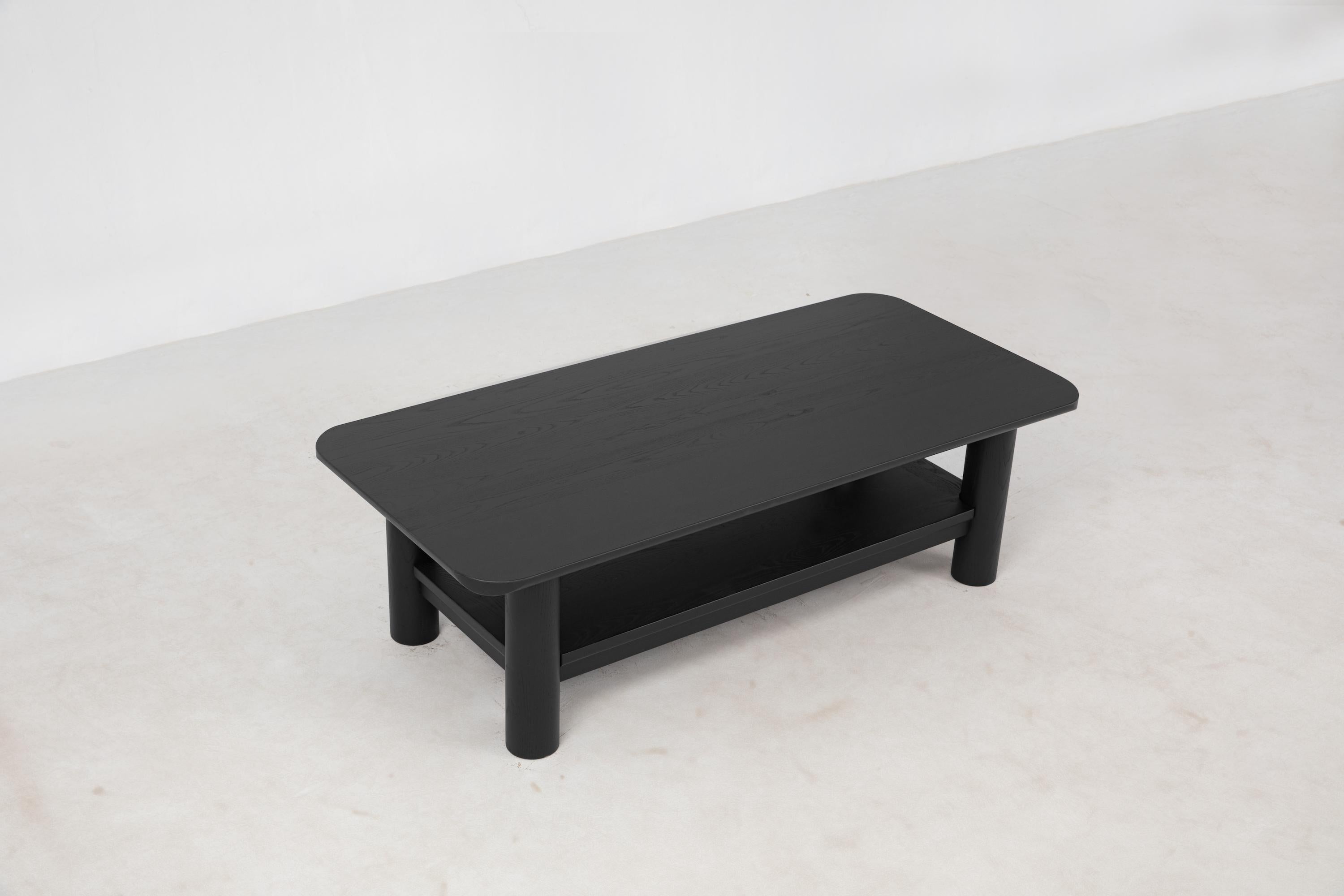 Asian Arc Coffee Table with Shelf (48