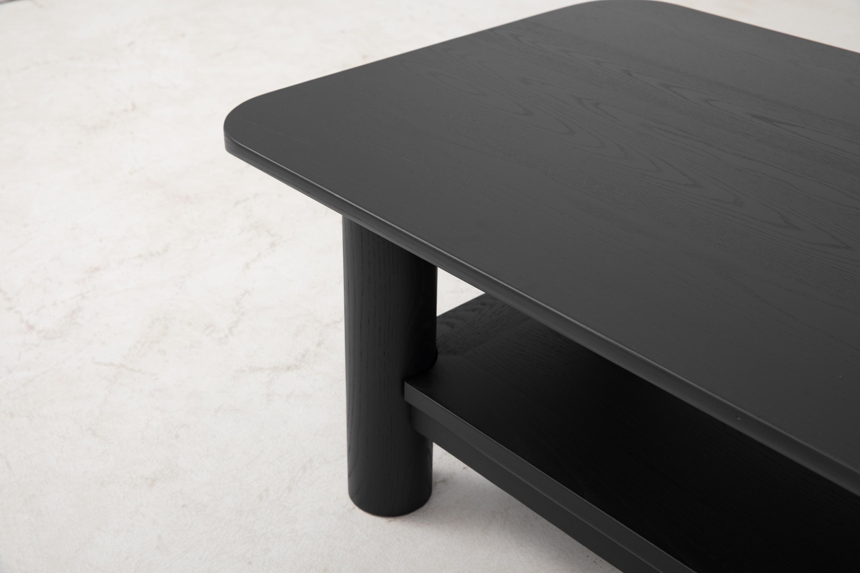 Contemporary Arc Coffee Table with Shelf (48