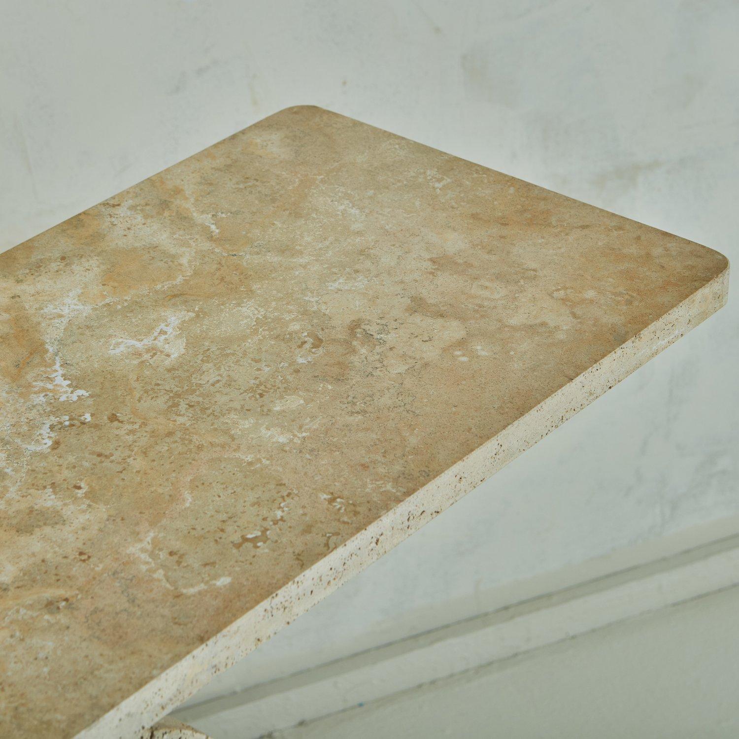 Arc Console in Peachy Travertine by South Loop Loft For Sale 8