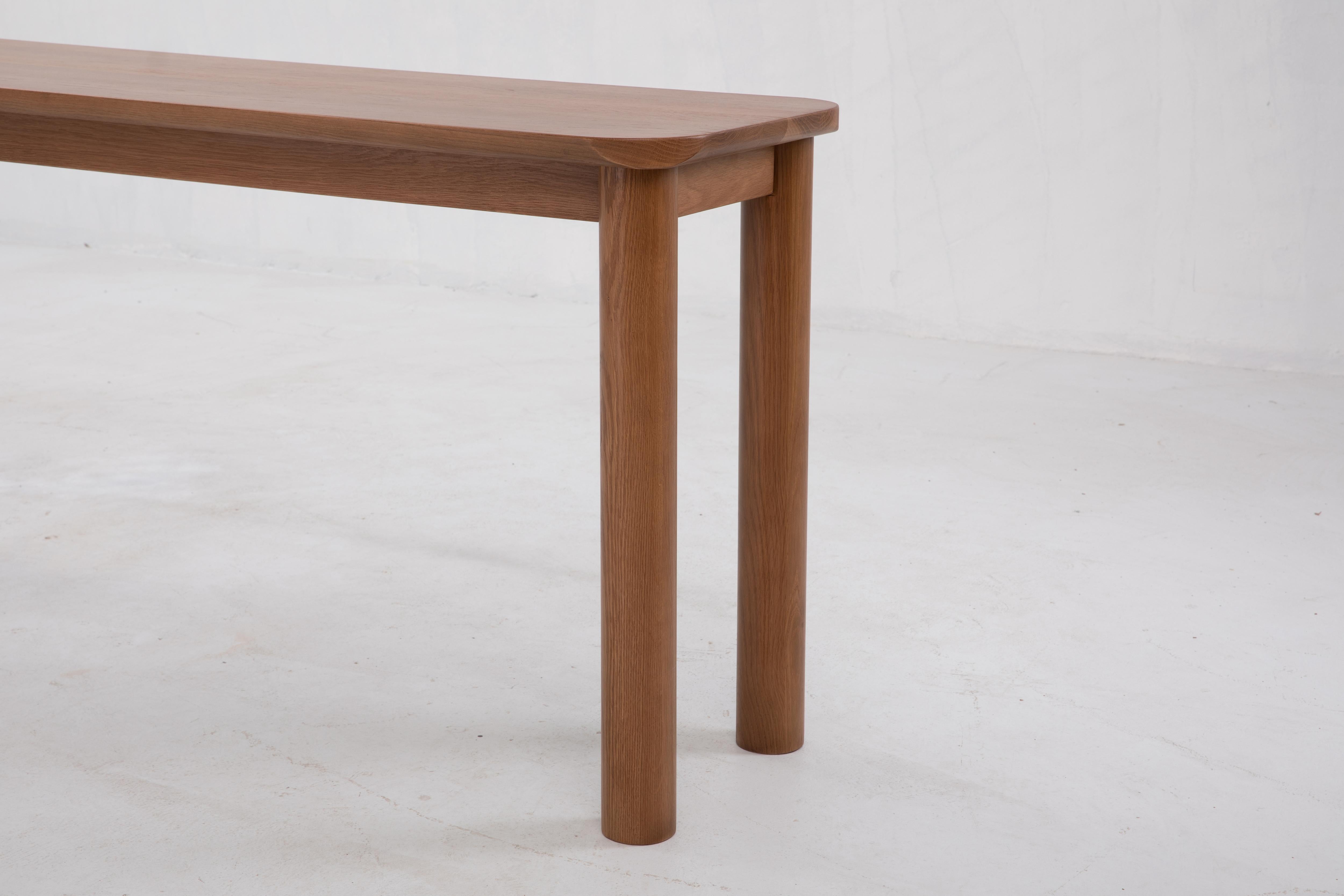 Menuiserie Table console Arc, table console minimaliste Sienne en bois en vente