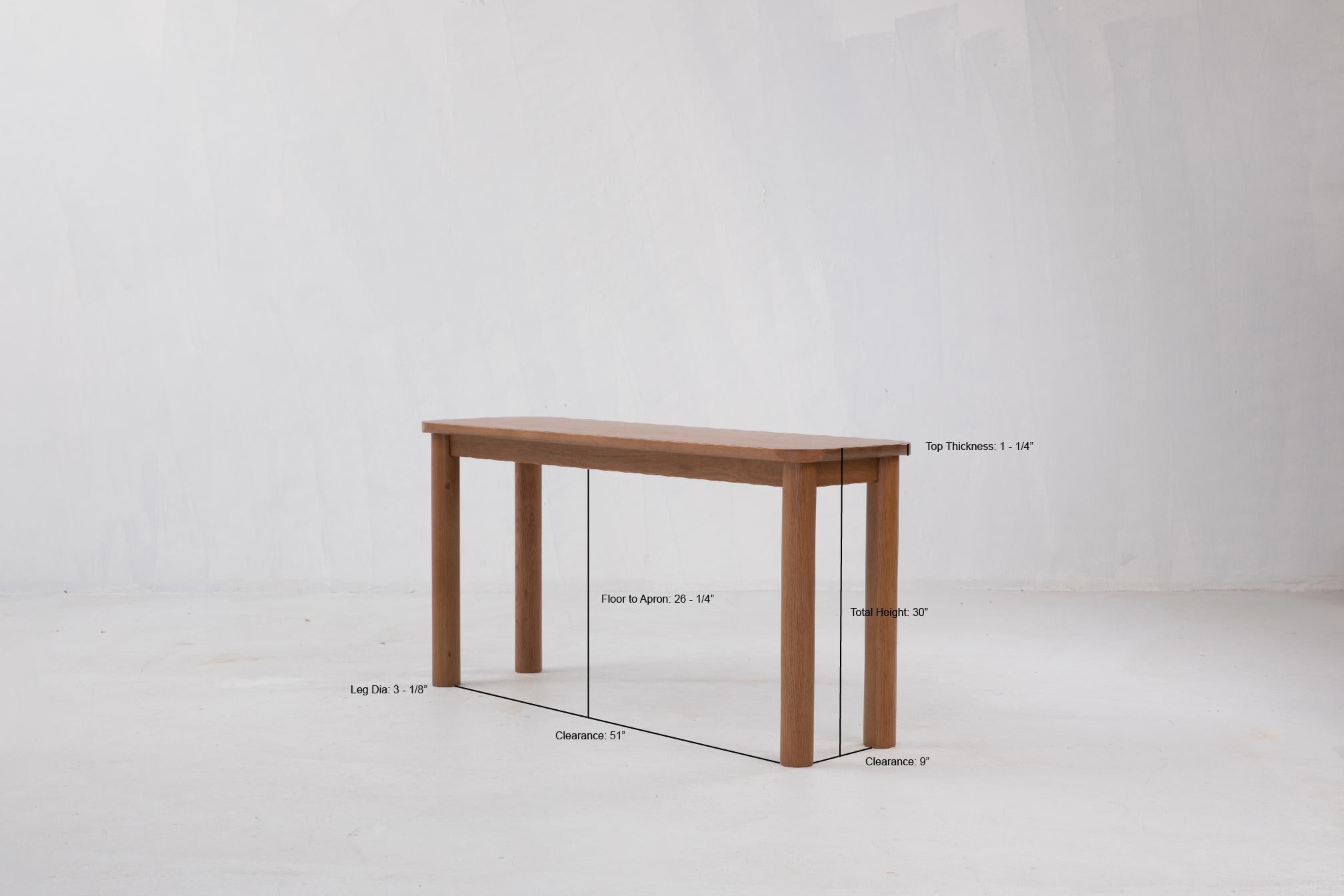 Chinese Arc Console Table, Minimalist Nude Console Table in Wood For Sale