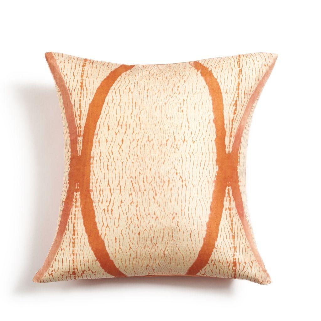 Custom design by Studio Variously, Arc Coral pillow is handmade by master artisans in India. A sustainable design brand based out of Michigan, Studio Variously exclusively collaborates with artisan communities to restore and Revive ancient