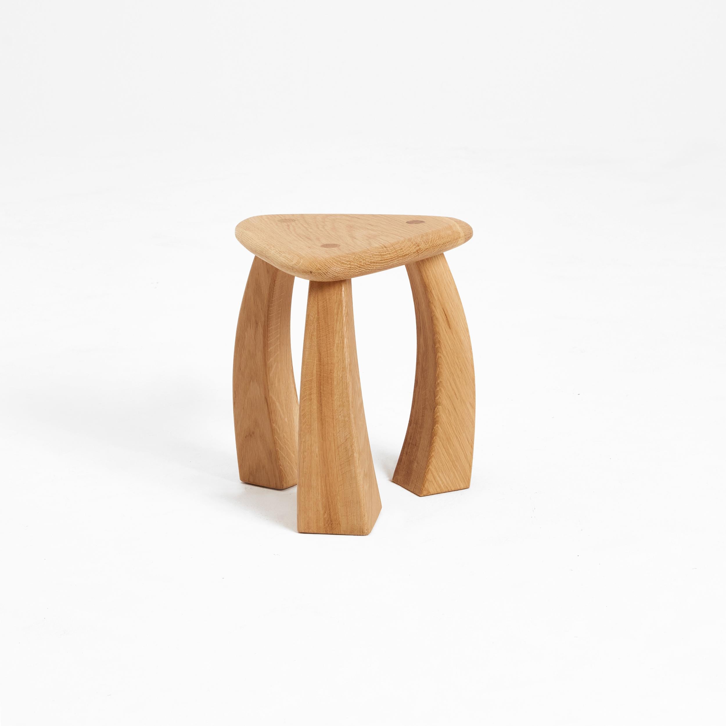Portuguese Arc De Stool 37 in Natural Oak by Project 213A For Sale