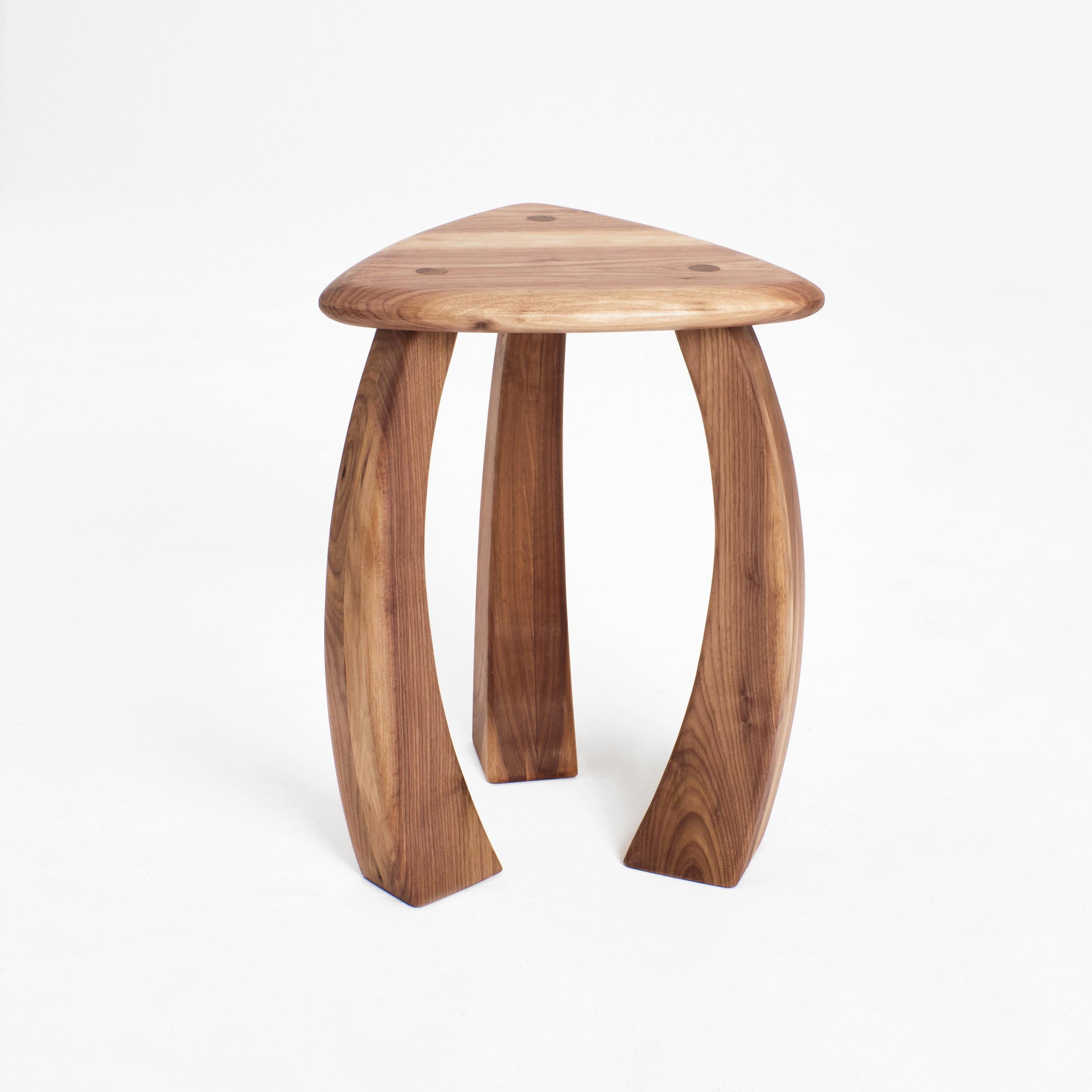 Contemporary Arc De Stool 52 in Walnut by Project 213A For Sale