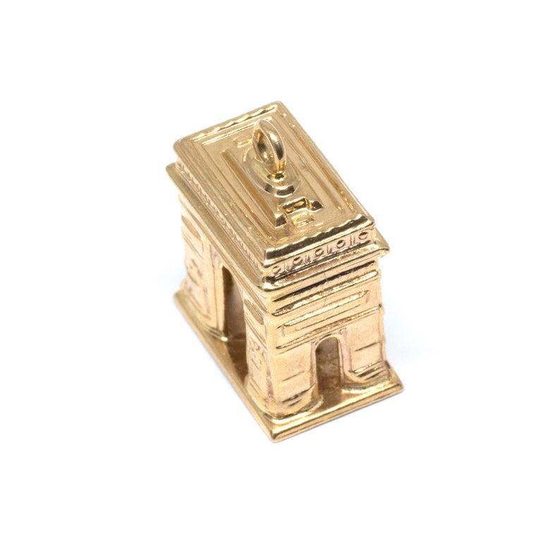 Modern Arc De Triomphe Paris France Vintage 18 Karat Gold Charm