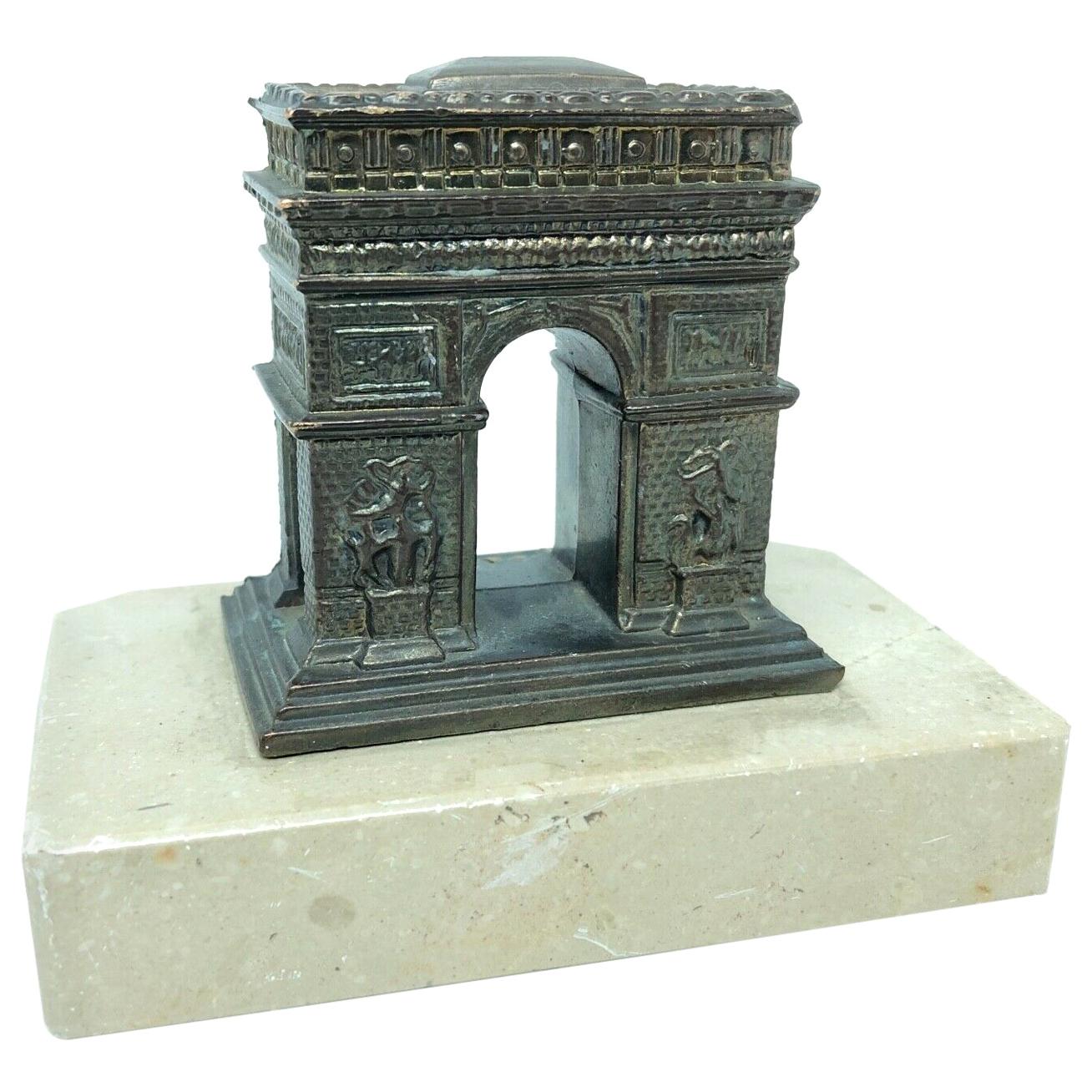 Arc de Triomphe Paris Souvenir Building Paper Weight Marble Base