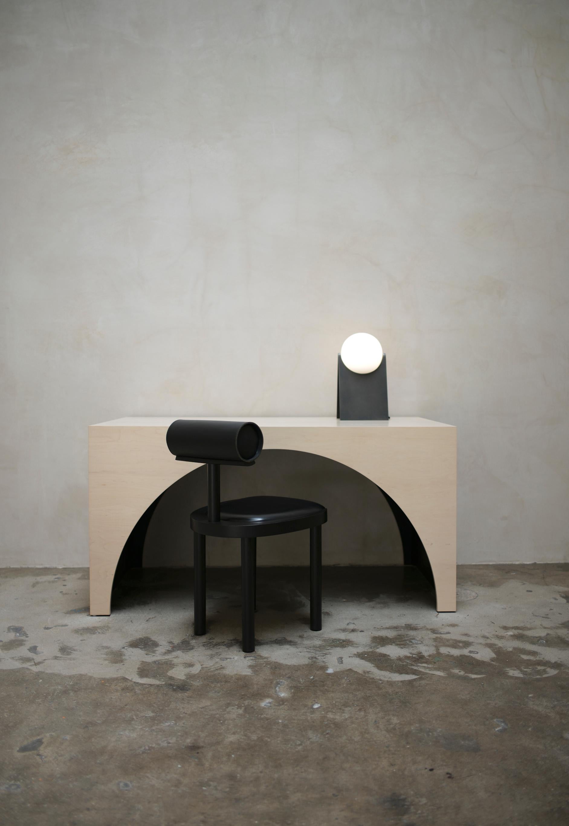 Plywood ARC Desk in Bleached Maple Veneer and Black Stained Interior by Estudio Persona For Sale
