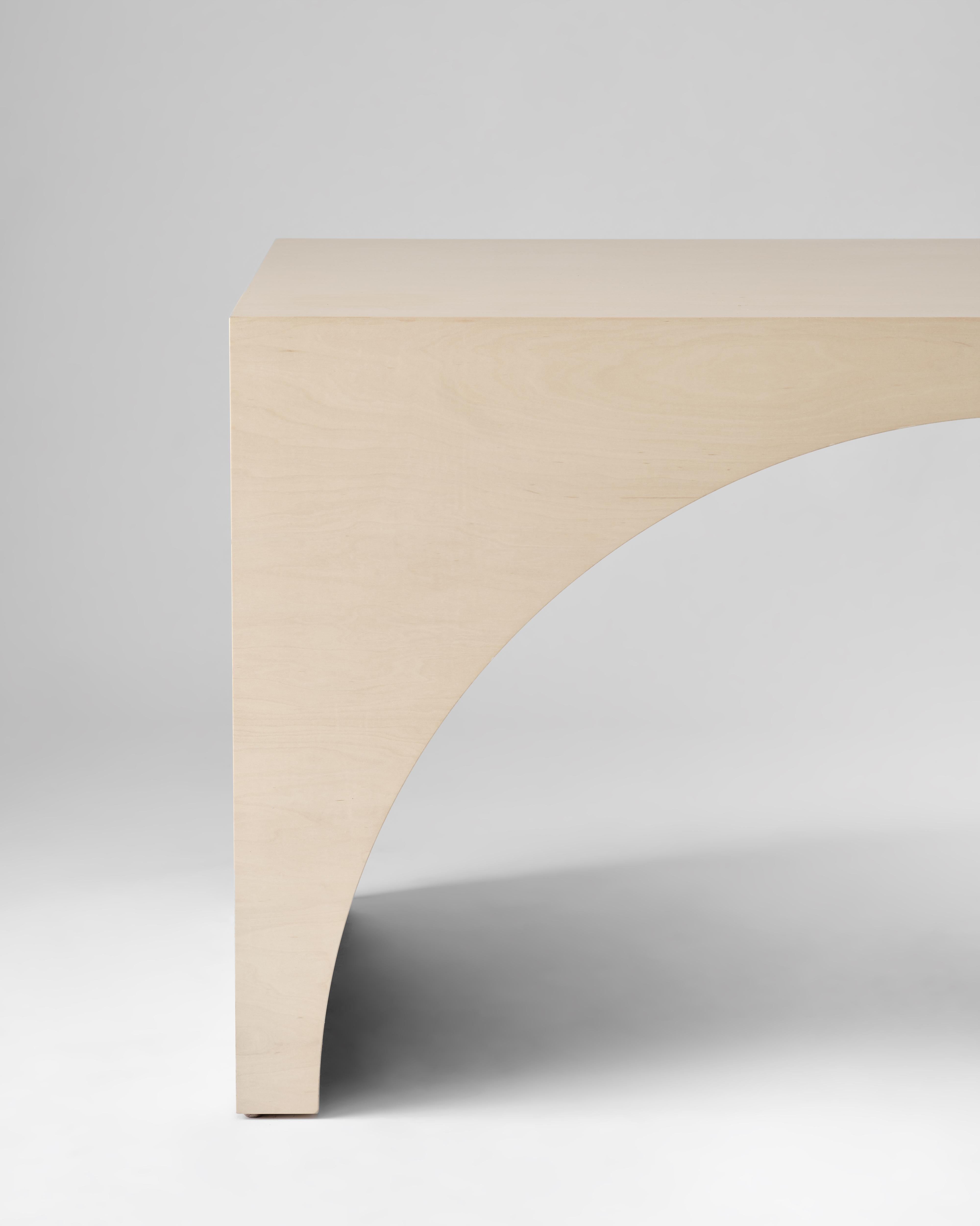 American ARC Desk in Bleached Maple Veneer and Black Stained Interior by Estudio Persona For Sale