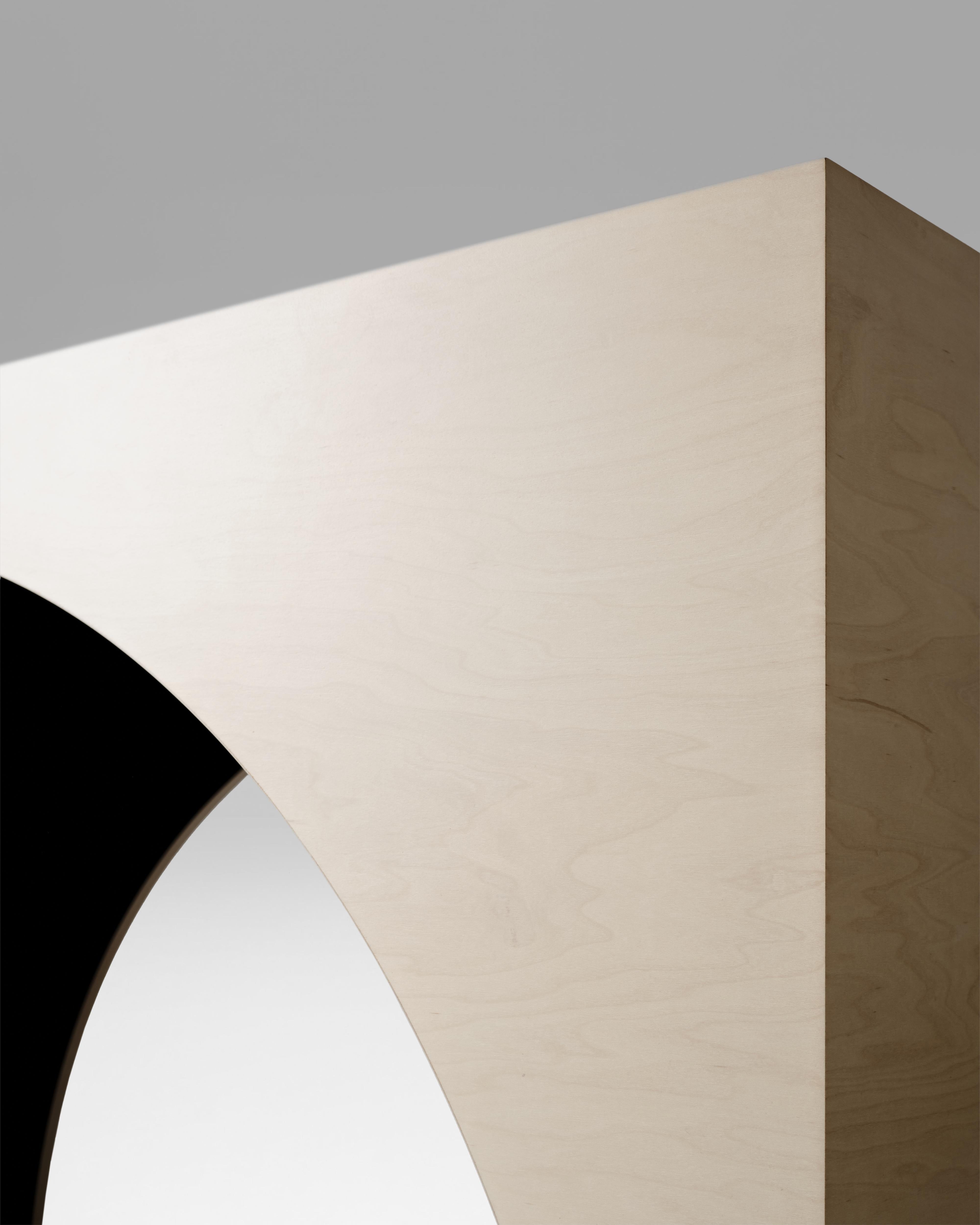 Contemporary ARC Desk in Bleached Maple Veneer and Black Stained Interior by Estudio Persona For Sale