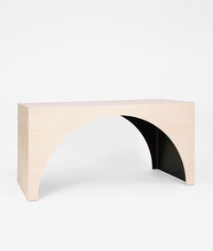 ARC Desk in Bleached Maple Veneer and Black Stained Interior by Estudio Persona