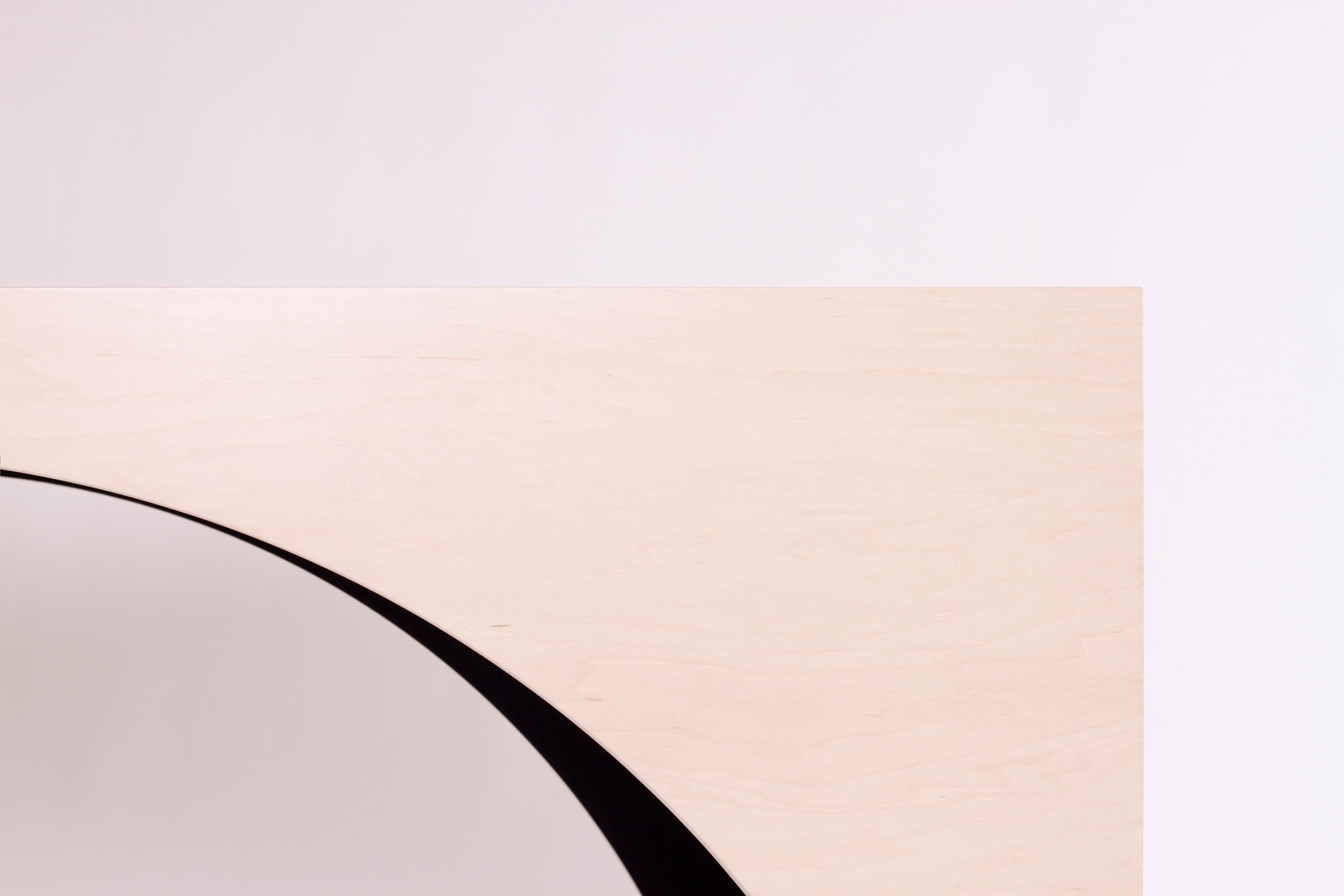 American ARC Desk in Bleached Maple Veneer and Black Stained Interior by Estudio Persona