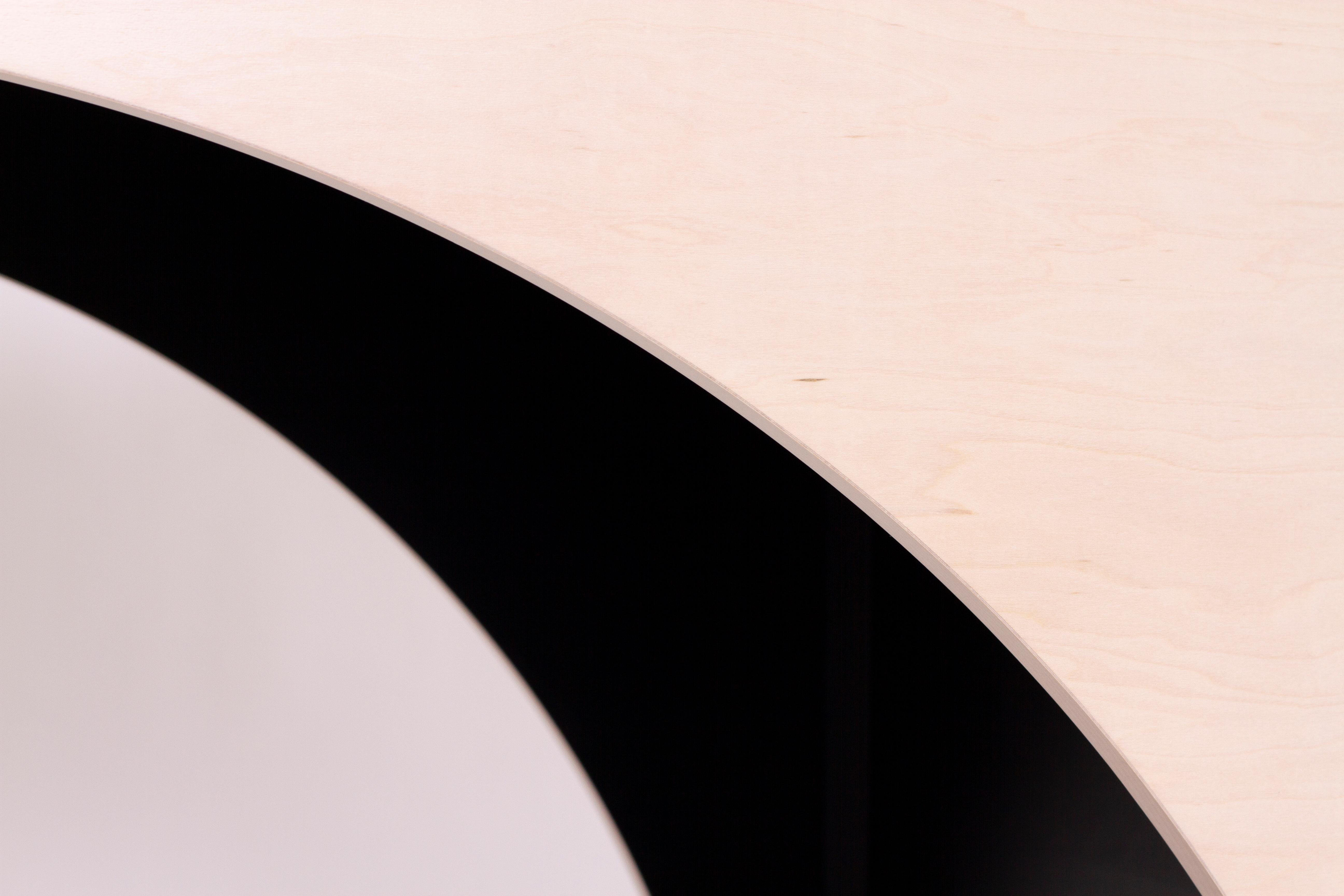 ARC Desk in Bleached Maple Veneer and Black Stained Interior by Estudio Persona In New Condition In Los Angeles, CA