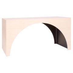 ARC Desk in Bleached Maple Veneer and Black Stained Interior by Estudio Persona