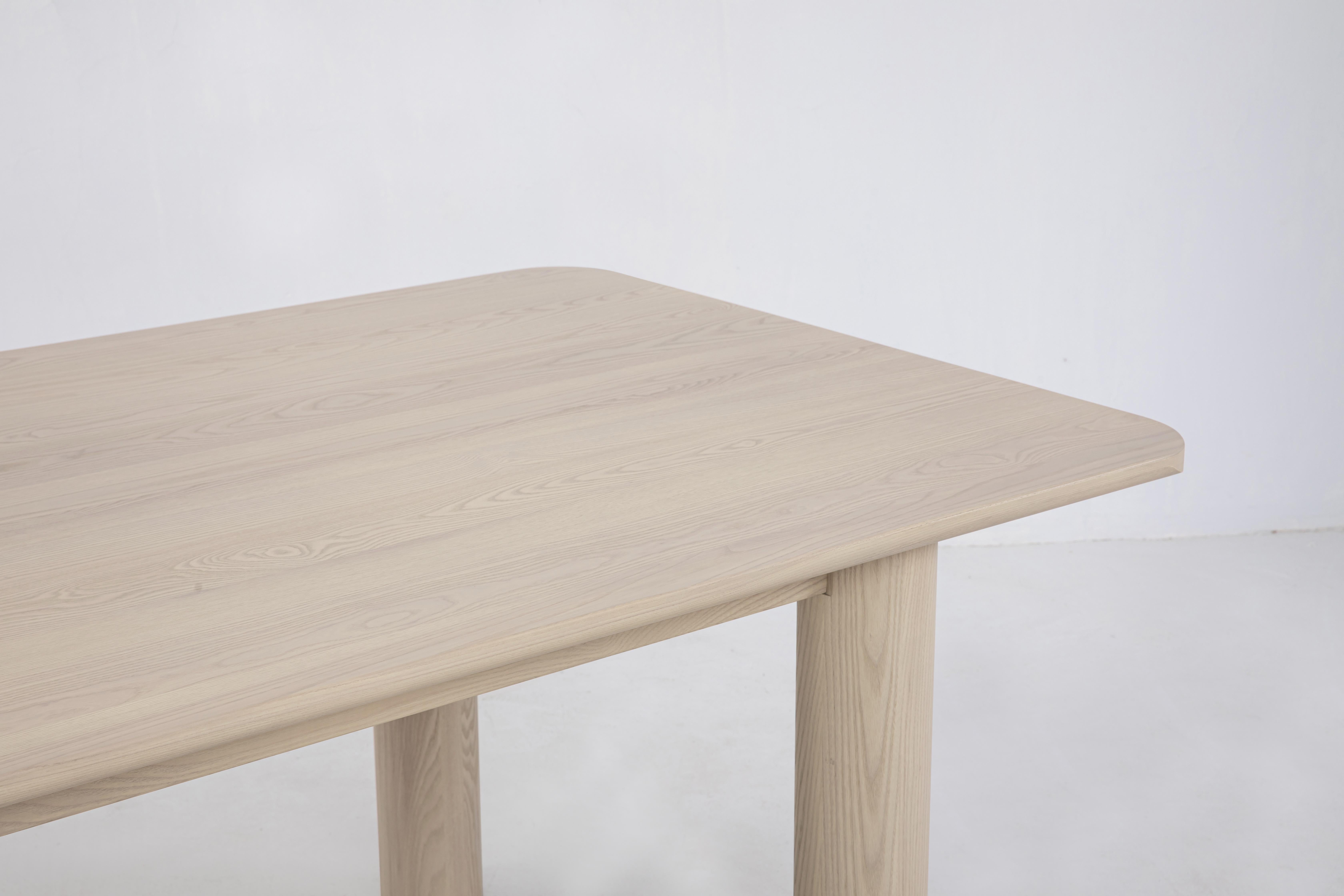 white ash dining table