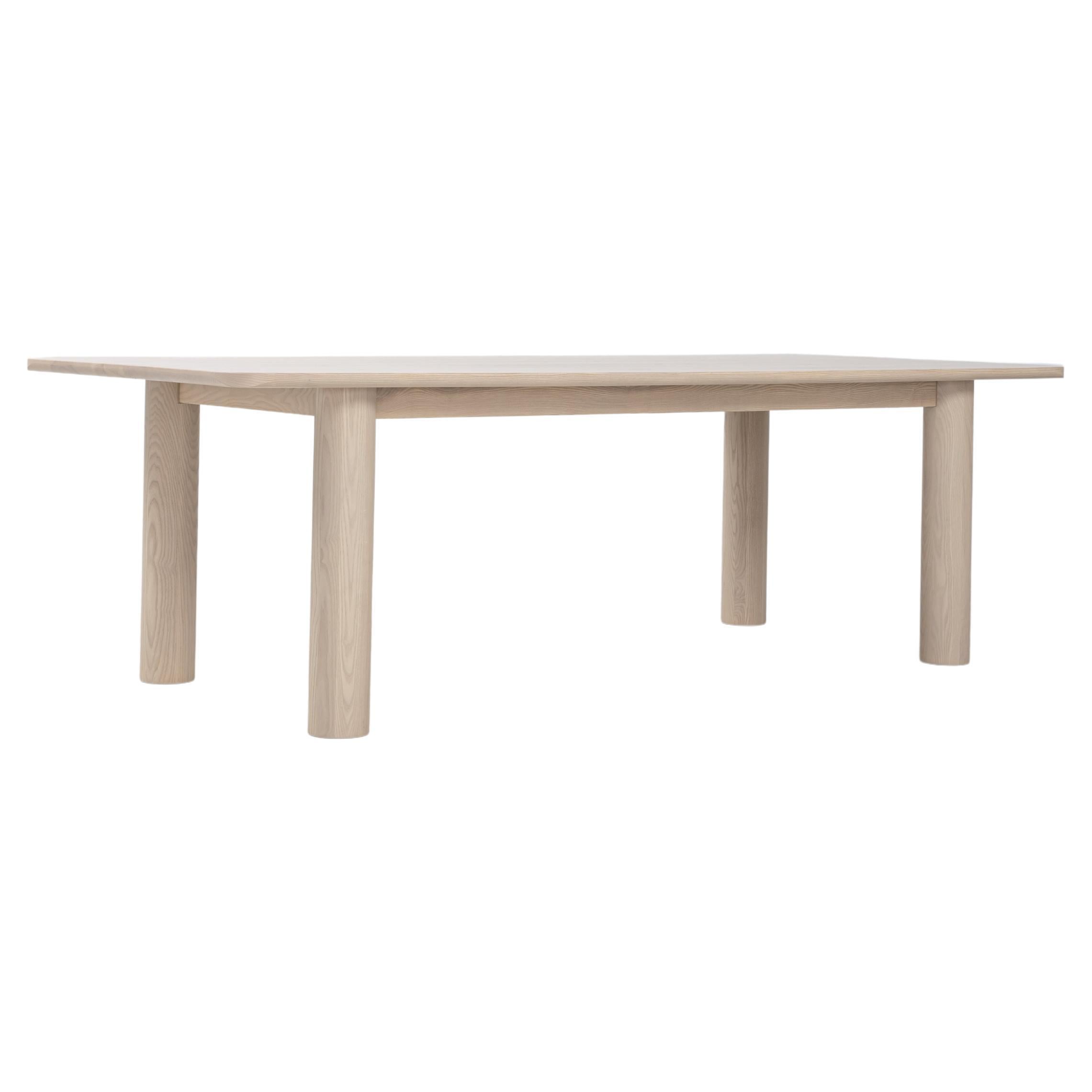 Arc Dining Table 98", Nude, Minimalist Dining Table in FSC White Ash Wood