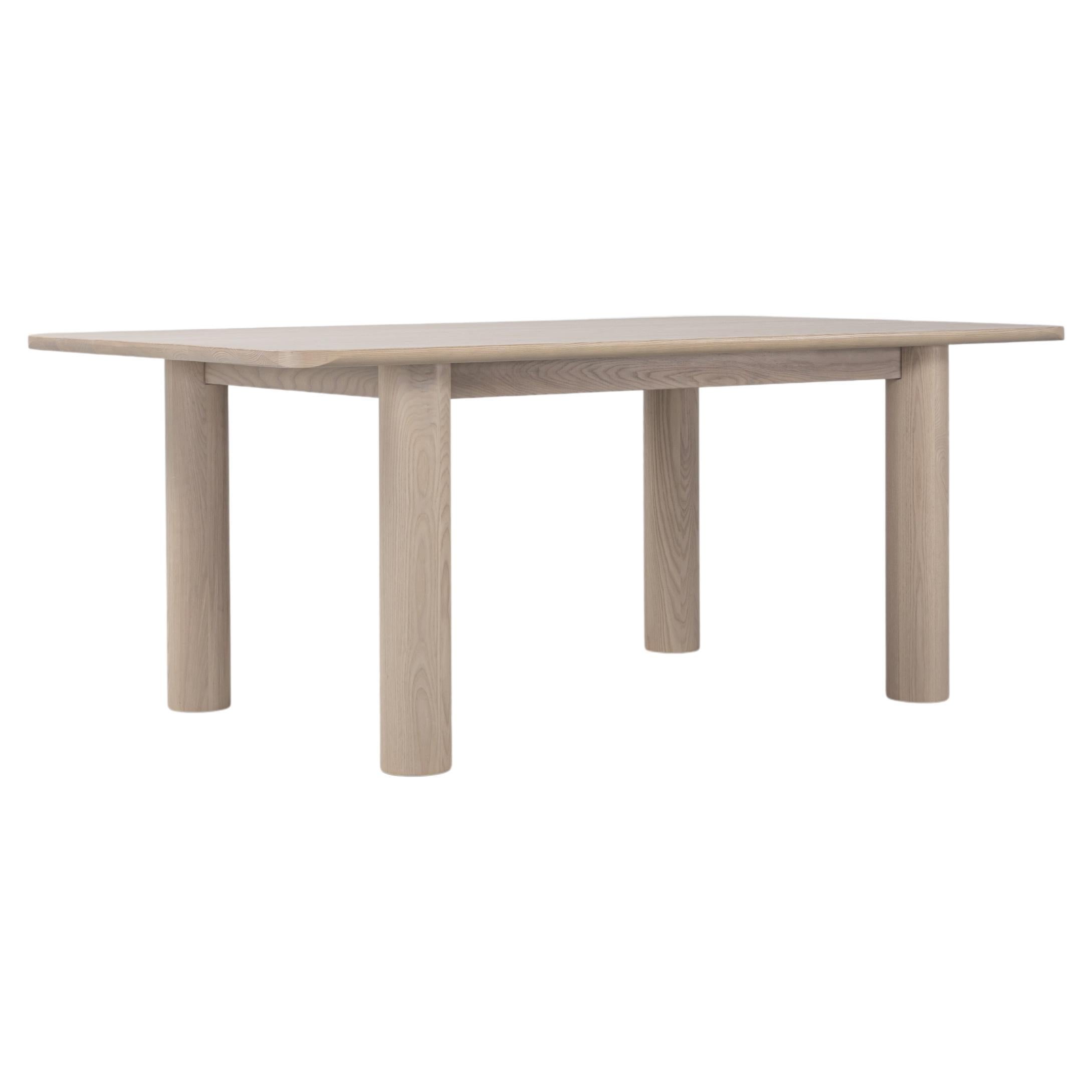 Arc Dining Table, Nude, 76" Minimalist Dining Table in FSC White Ash Wood