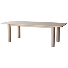 Arc Dining Table 98", Nude, Minimalist Dining Table in Wood