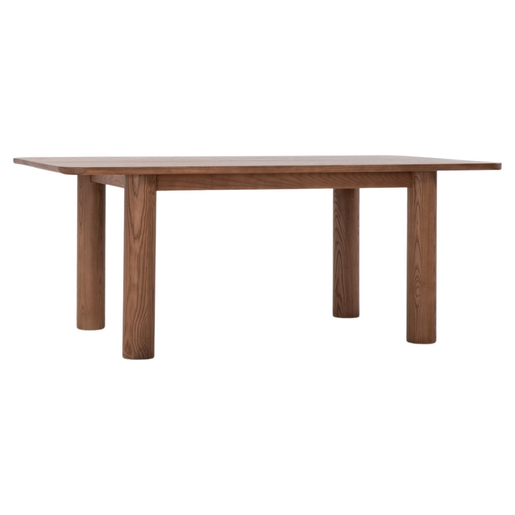 Arc Dining Table, Sienna, 76" Minimalist Dining Table in Wood For Sale