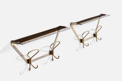 Arc-En-Ciel, Garderobenständer, Messing, Glas, Italien, 1950er Jahre