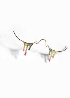 Arc-en-Ciel Lacrima Face Jewel in 18k Gold with Gemstones by Moncomble Paris