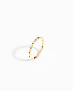 Arc-en-Ciel Ring in 18k Gold and Multicolored Gemstones by Moncomble Paris