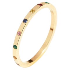 Arc-en-Ciel Ring in 18k Gold and Multicolored Gemstones by Moncomble Paris