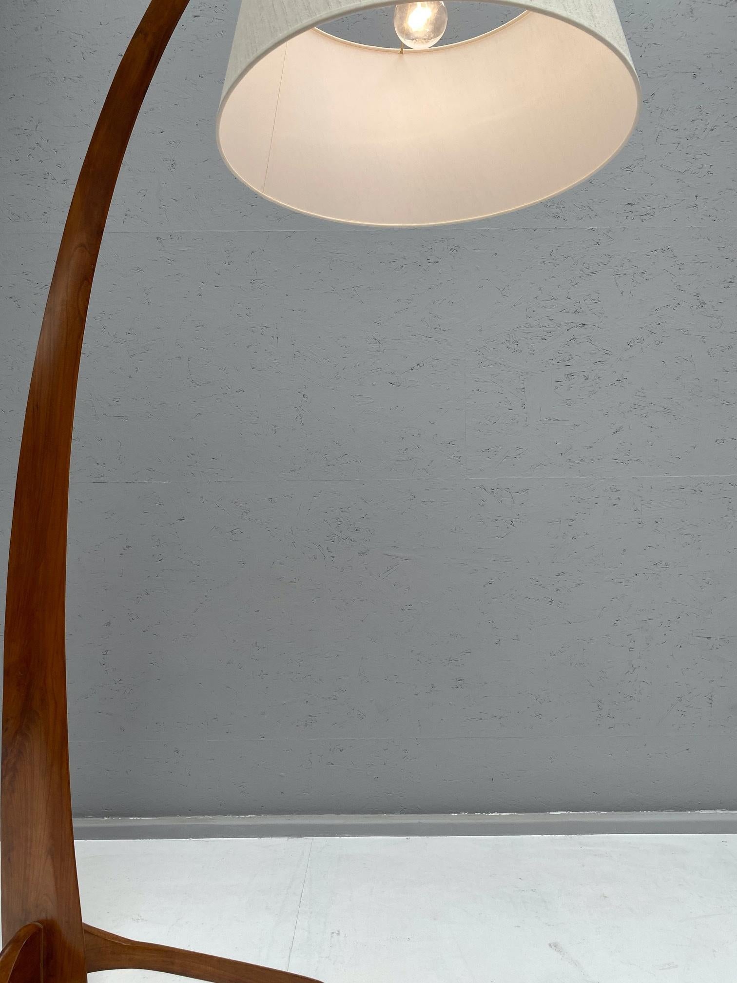 Mid-Century Modern Arc Floor Lamp in Style of J.T. Kalmar