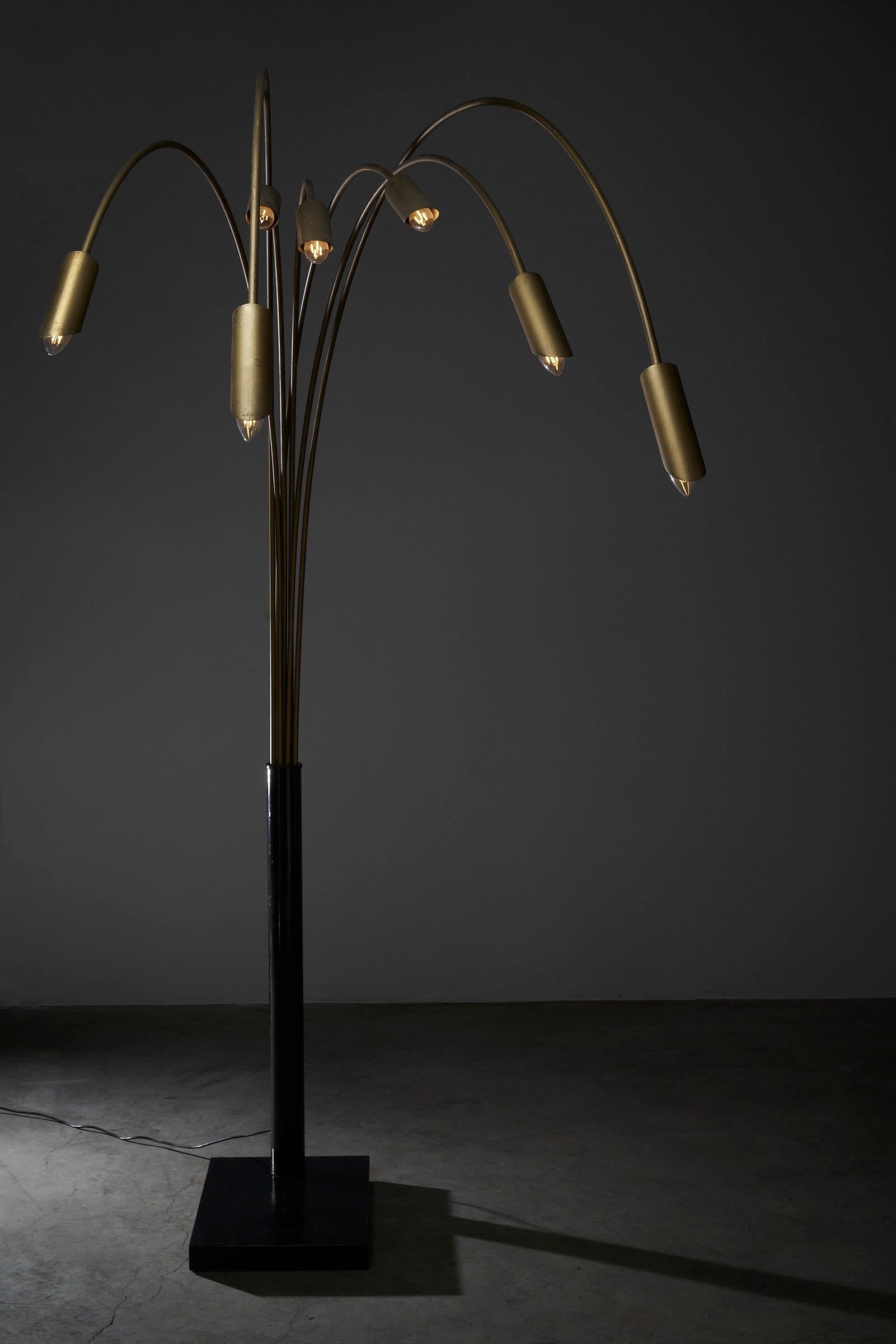 Italian Arc Floor Lamp with 7 Arms For Sale