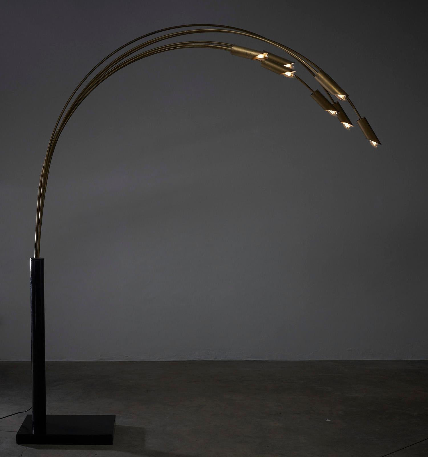 Italian Arc Floor Lamp with 7 Arms For Sale