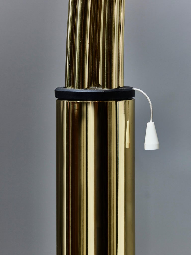 Arc Floor Lamp with Five Adjustable Brass Arms and White Marble Foot at ...