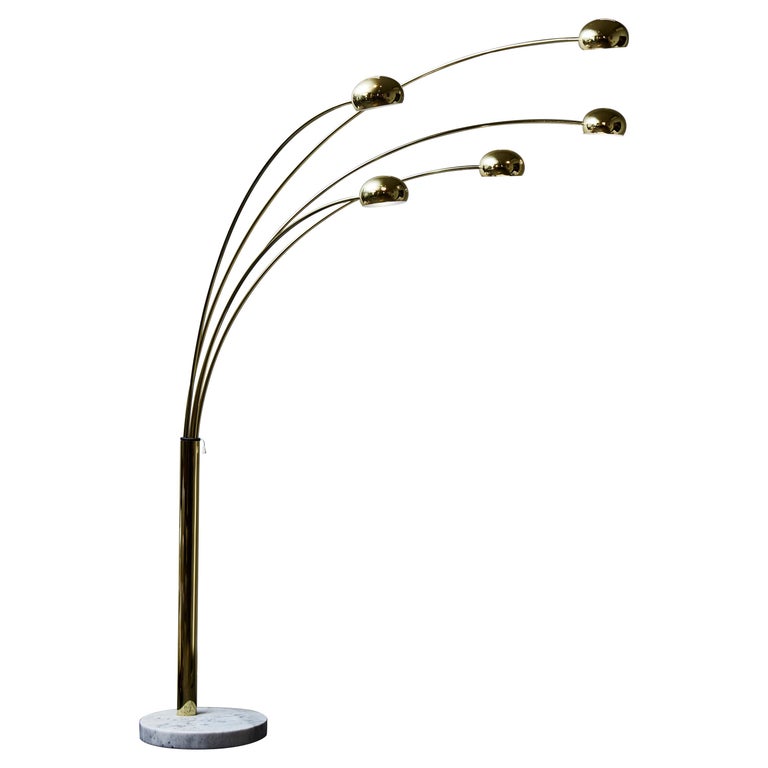 Arc Floor Lamp With Five Adjustable, Five Arm Floor Lamp