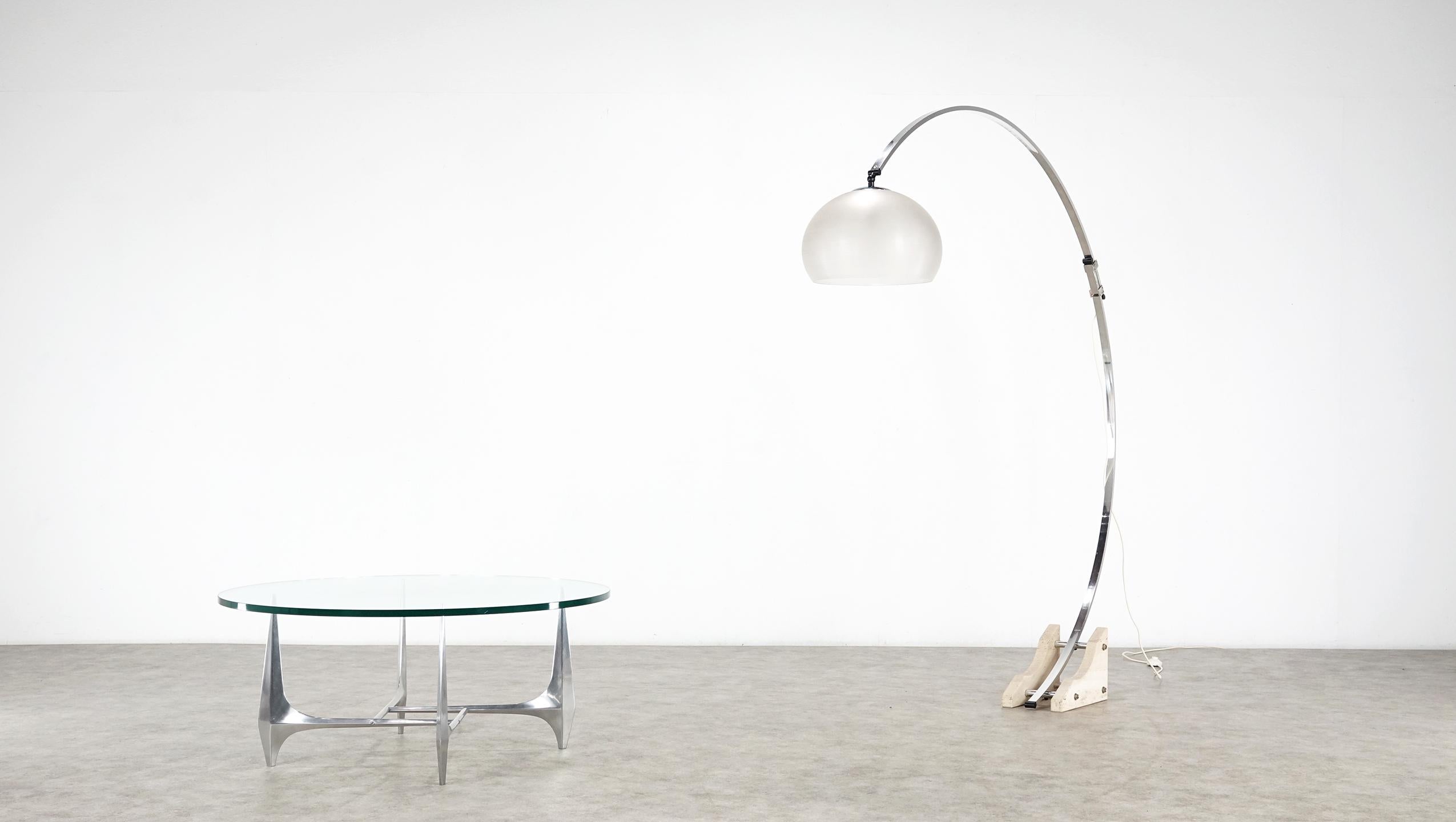 Arc Floor Lamp with Travertine Base from Germany, 1960 7