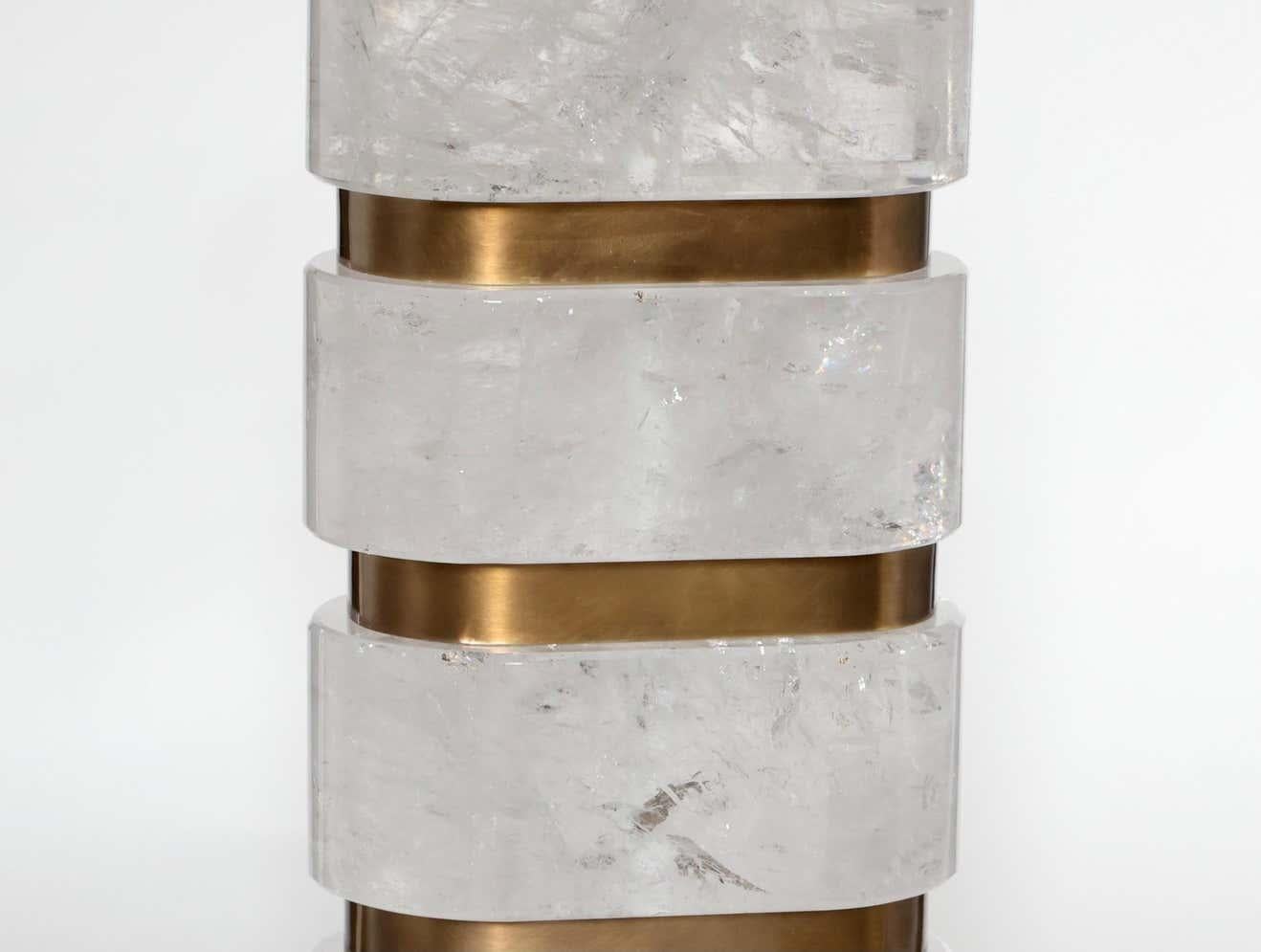 Cristal de roche Lampes en cristal de roche ARC II de Phoenix en vente